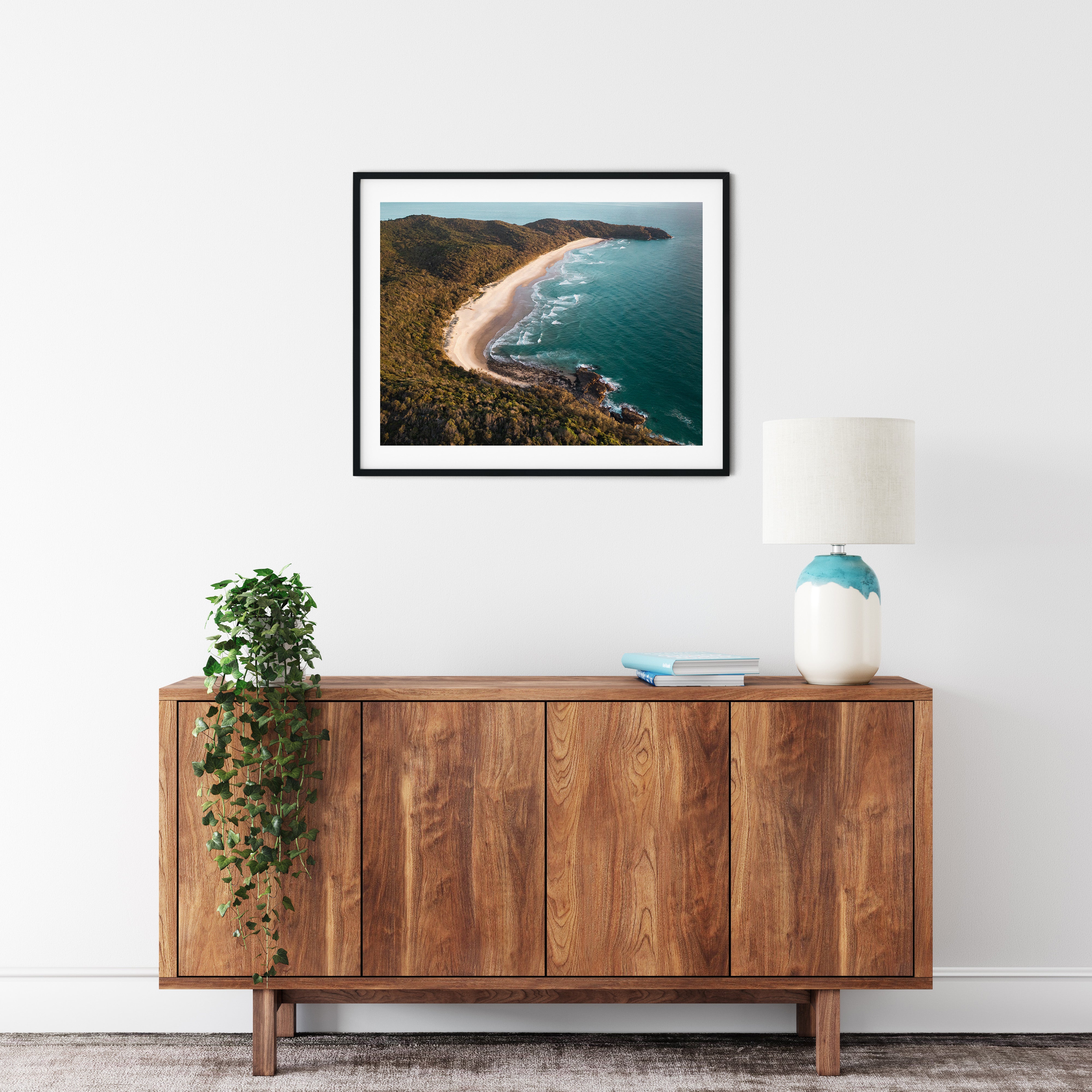 Framed Drone Photography Beach Print